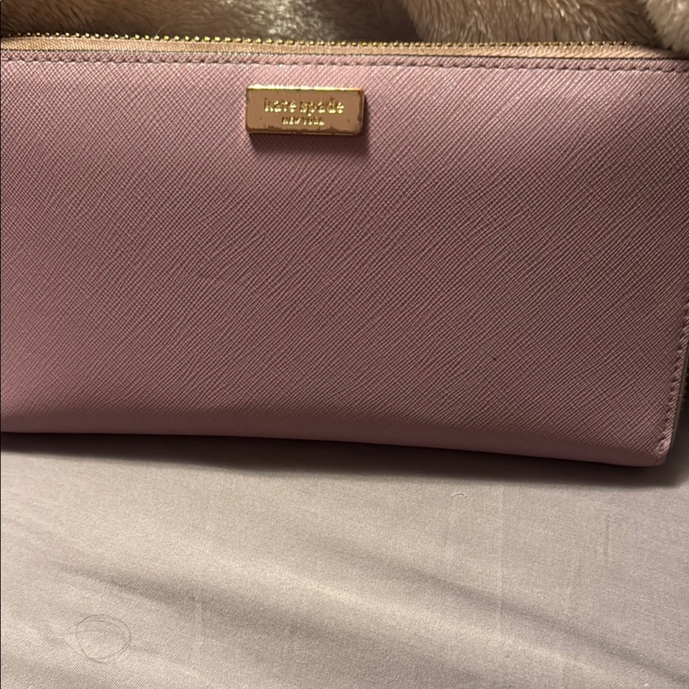 Kate Spade Pink Clutch with Gold Accents